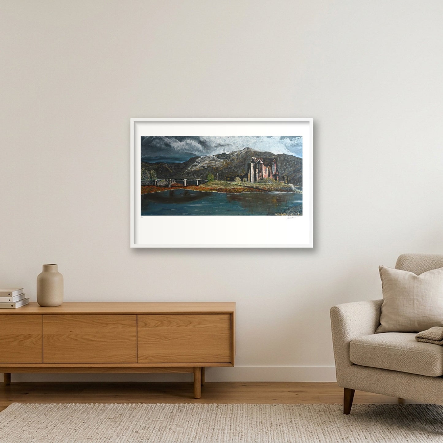 Eilean Donan: The Guardian of the West — 100×70cm, 39×28" White Frame