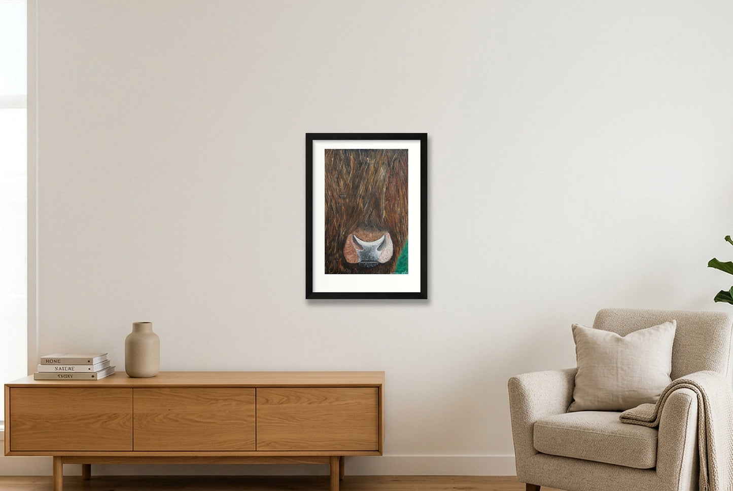 Shaggy Gaze — A3 (30×42cm, 12×17") Black Frame