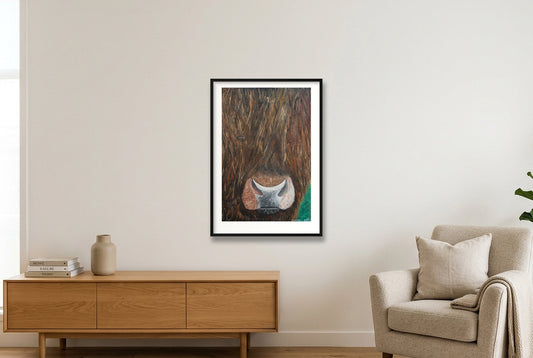 Shaggy Gaze — 70×100cm, 28×39" Black Frame