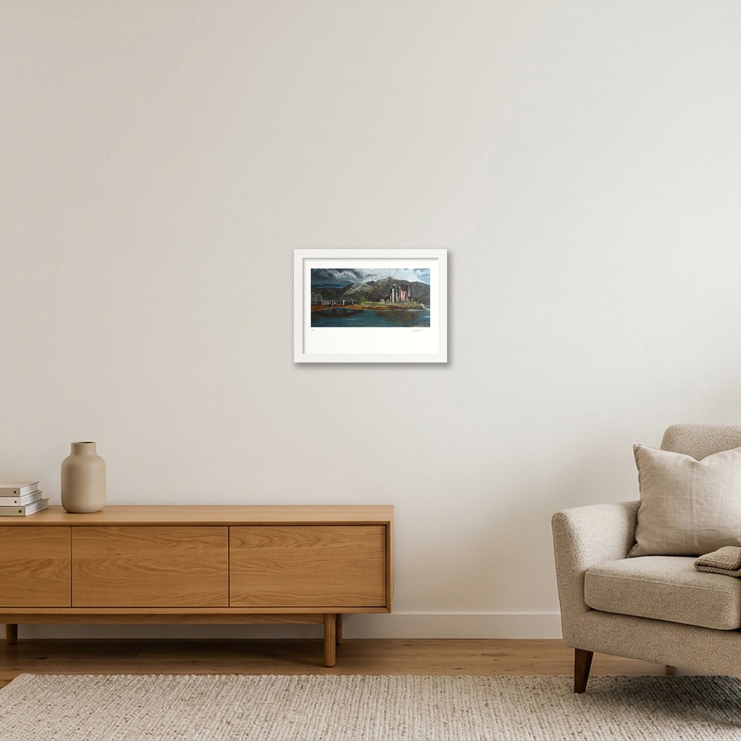 Eilean Donan: The Guardian of the West — A4 (30×21cm, 12×8") White Frame