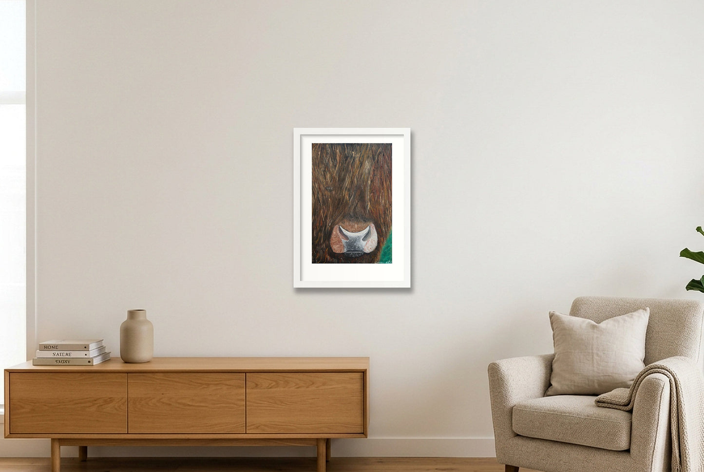 Shaggy Gaze — A3 (30×42cm, 12×17") White Frame