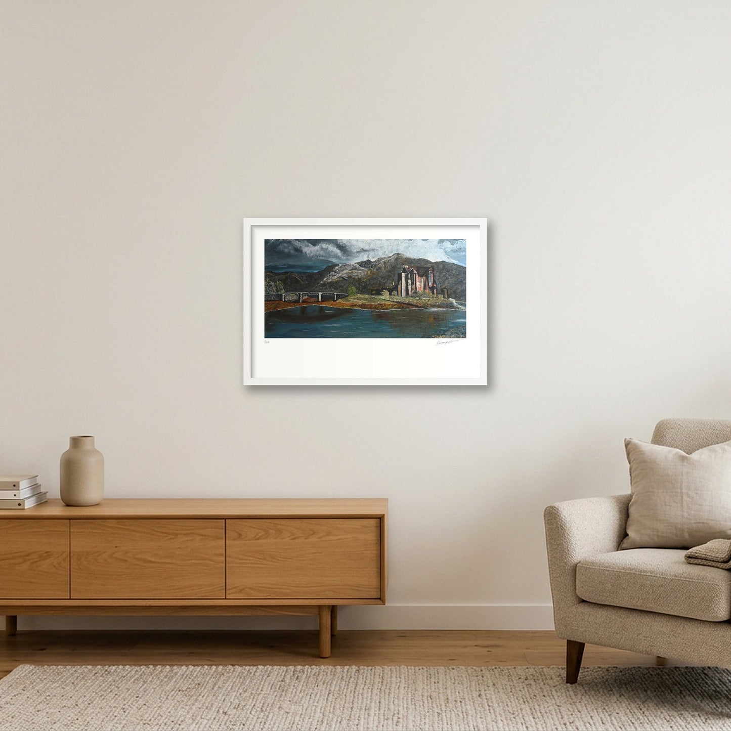 Eilean Donan: The Guardian of the West — 60×40cm, 24×16" White Frame