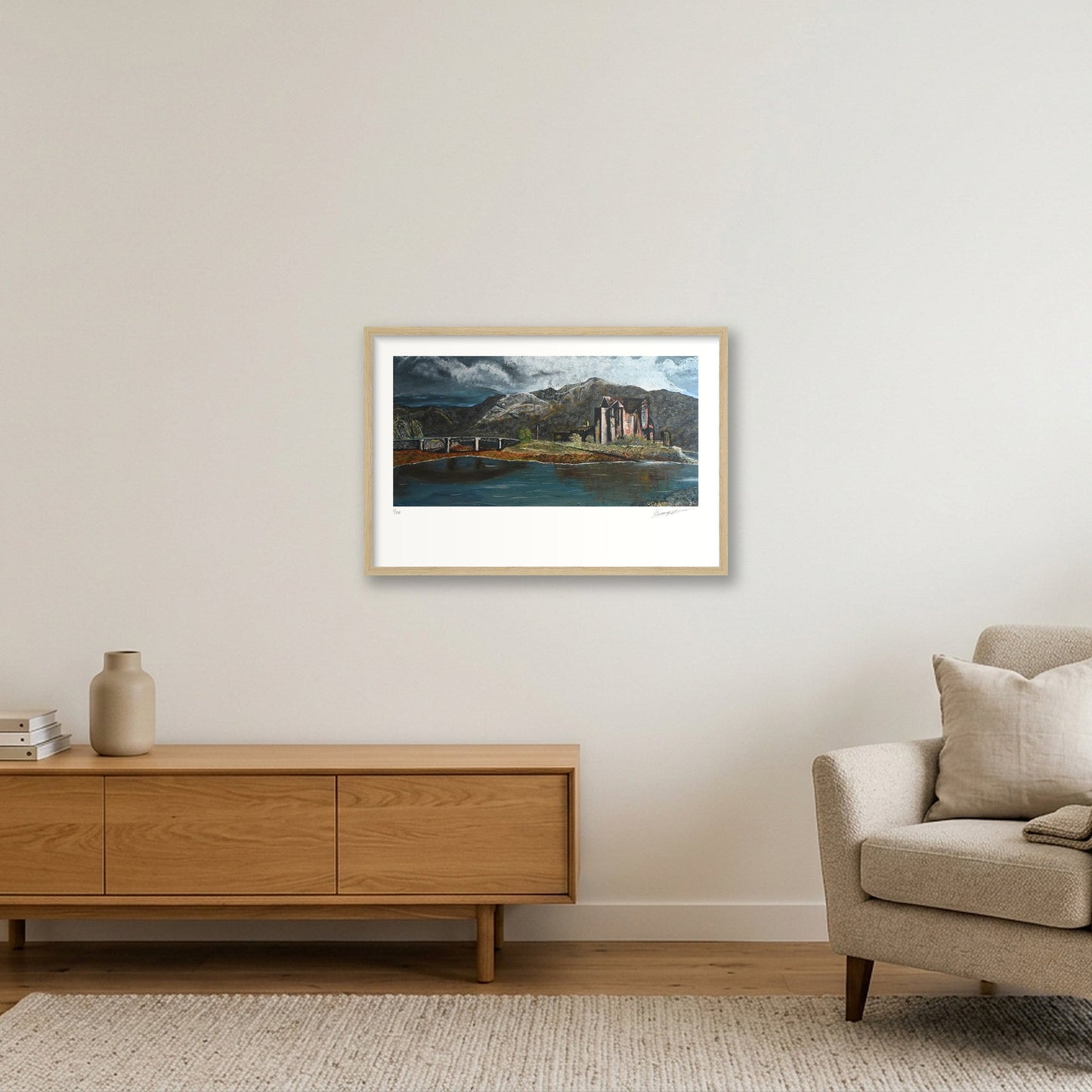 Eilean Donan: The Guardian of the West — 60×40cm, 24×16" Oak Frame